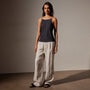 Lightwieght Matte Sateen Cami in  Black | James Perse in Los Angeles