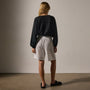 Matte Poly Gathered Blouse in Black | James Perse Los Angeles