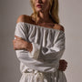 Lightweight Matte Sateen Blouse in White | James Perse Los Angeles