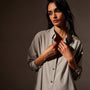 Lightweight Matte Satin Fluid Shirt in Mineral | James Perse Los Angeles