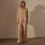 Lightweight Matte Satin Fluid Shirt in Sand Dune | James Perse Los Angeles