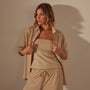 Lightweight Matte Satin Fluid Shirt in Sand Dune | James Perse Los Angeles