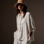 Lightweight Matte Satin Fluid Shirt in White | James Perse Los Angeles