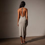 Lightweight Matte Sateen Halter Neck Dress in Mineral | James Perse in Los Angeles