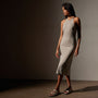 Lightweight Matte Sateen Halter Neck Dress in Mineral | James Perse in Los Angeles