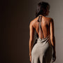 Lightweight Matte Sateen Halter Neck Dress in Mineral | James Perse in Los Angeles