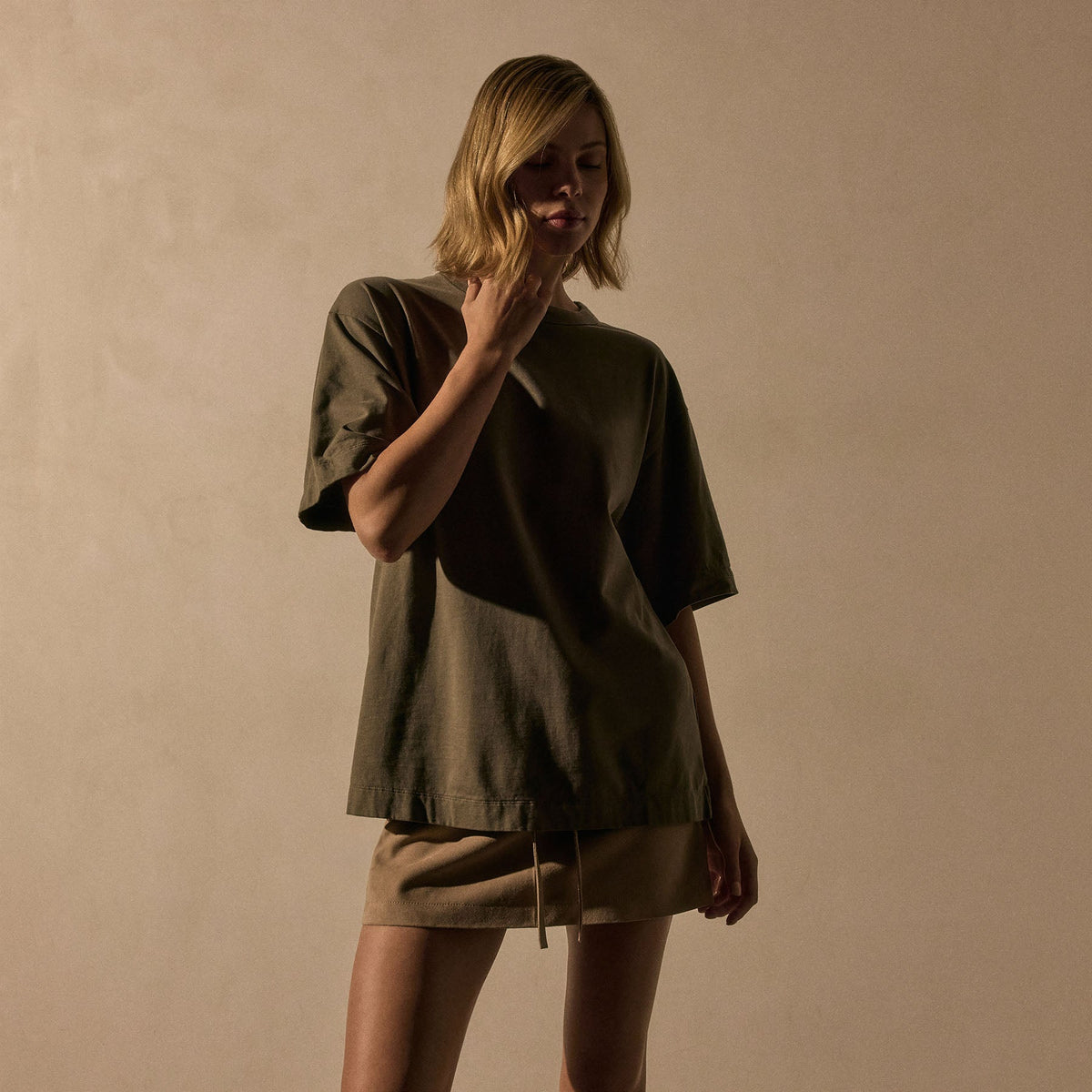 Heavy Luxe Jersey Oversized Tee in Birch | James Perse Los Angeles