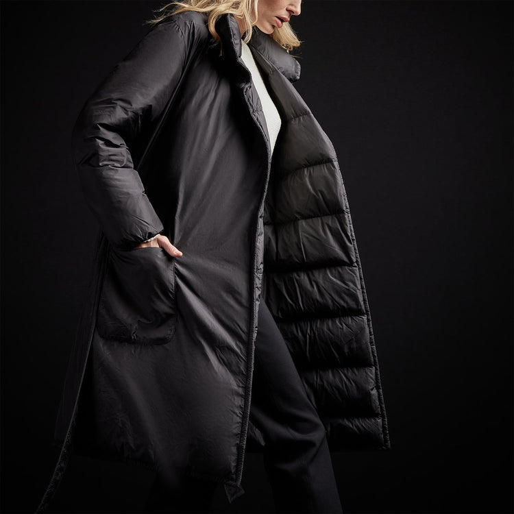 Down Duvet Coat in Black | James Perse Los Angeles