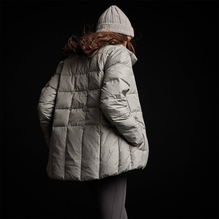 Quilted Down Zip Front Jacket in Concrete | James Perse Los Angeles