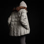 Quilted Down Zip Front Jacket in Concrete | James Perse Los Angeles