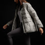 Quilted Down Zip Front Jacket in Concrete | James Perse Los Angeles