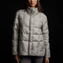 Quilted Down Zip Front Jacket in Concrete | James Perse Los Angeles