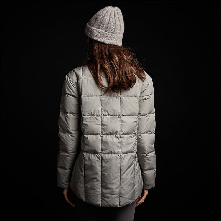 Quilted Down Zip Front Jacket in Concrete | James Perse Los Angeles