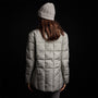 Quilted Down Zip Front Jacket in Concrete | James Perse Los Angeles
