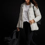 Quilted Down Zip Front Jacket in Cloud White | James Perse Los Angeles
