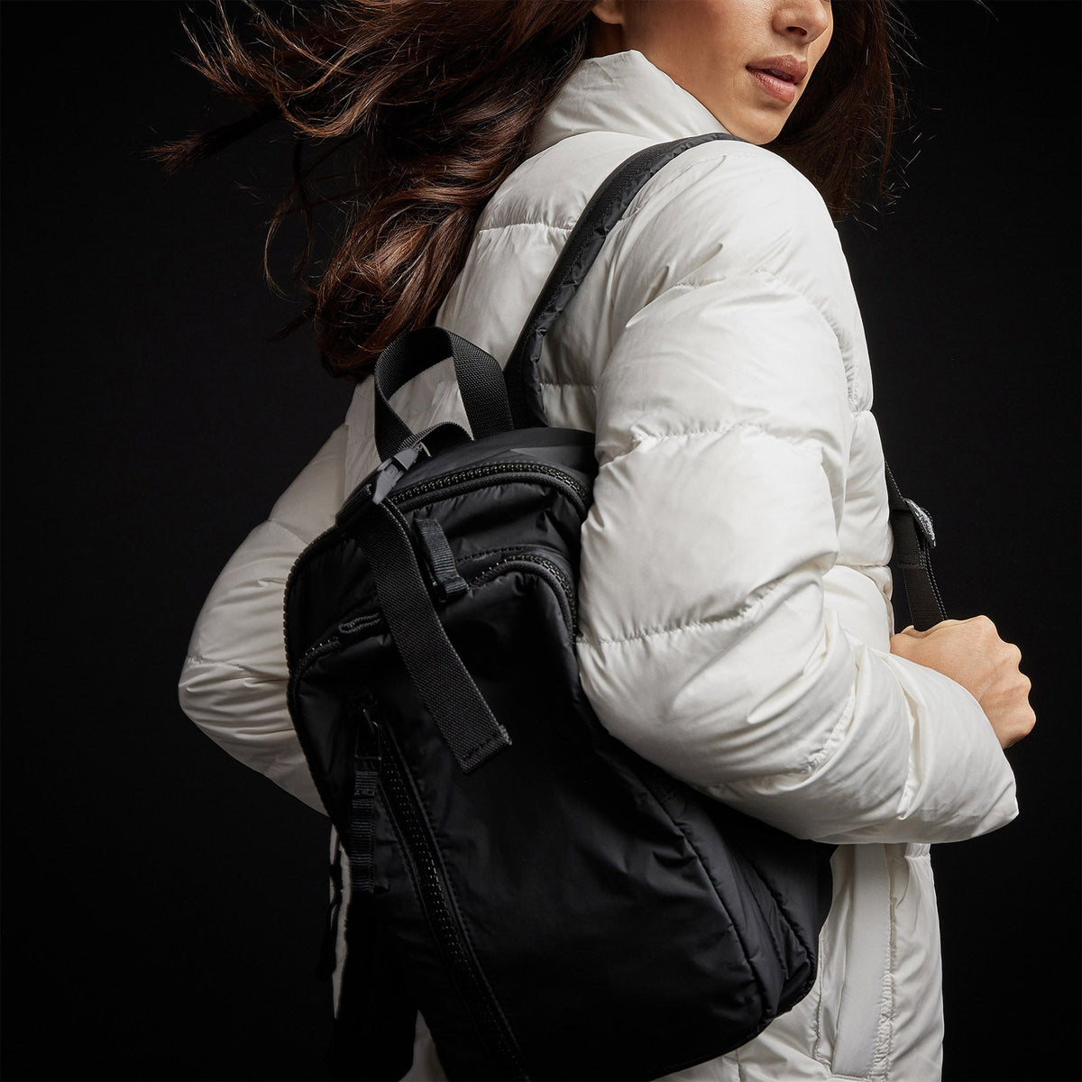 Quilted Down Zip Front Jacket in Cloud White | James Perse Los Angeles