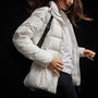Quilted Down Zip Front Jacket in Cloud White | James Perse Los Angeles