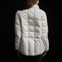 Quilted Down Zip Front Jacket in Cloud White | James Perse Los Angeles