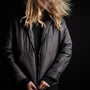 Insulated Zip Front Hoody in Black | James Perse Los Angeles