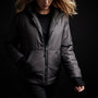 Insulated Zip Front Hoody in Black | James Perse Los Angeles