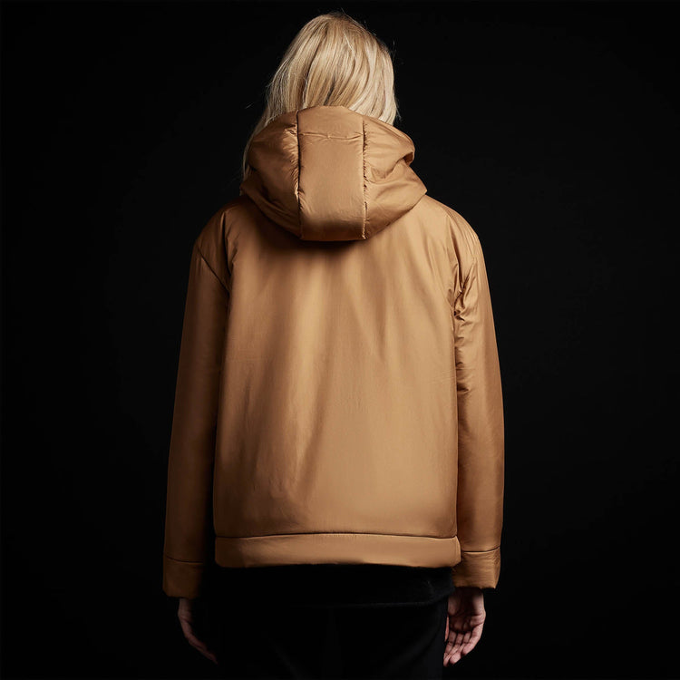 Insulated Zip Front Hoody in Copper | James Perse Los Angeles