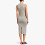 Contrast Binding Fitted Rib Dress - Pale Heather Grey | James Perse Los Angeles