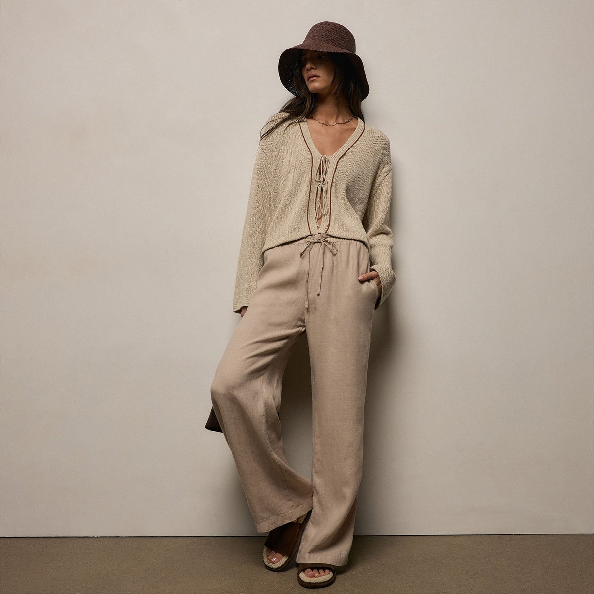 Linen Pant in Stone | James Perse Los Angeles
