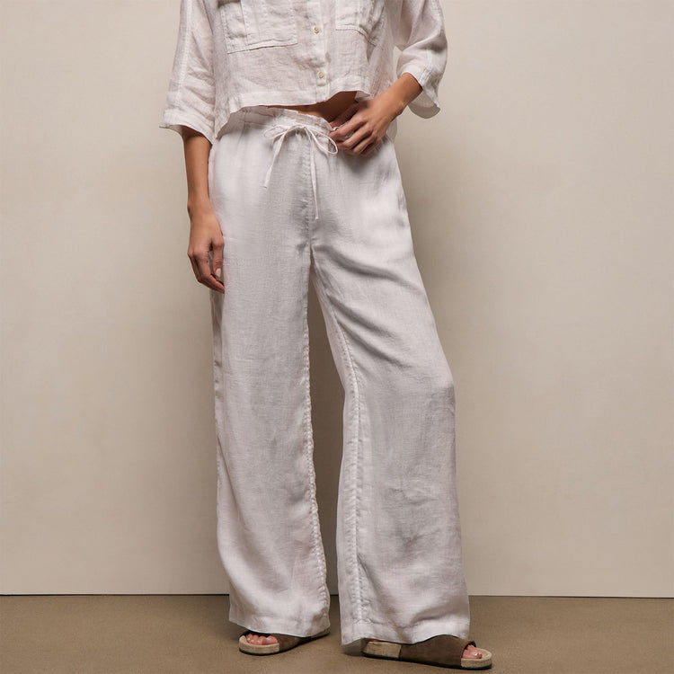 Linen Pant in White | James Perse Los Angeles