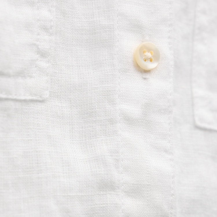 Linen Cropped Pocket Shirt in White | James Perse Los Angeles