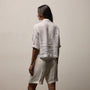 Linen Cropped Pocket Shirt in White | James Perse Los Angeles