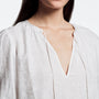 Lightweight Linen Peasant Blouse In White | James Perse Los Angeles