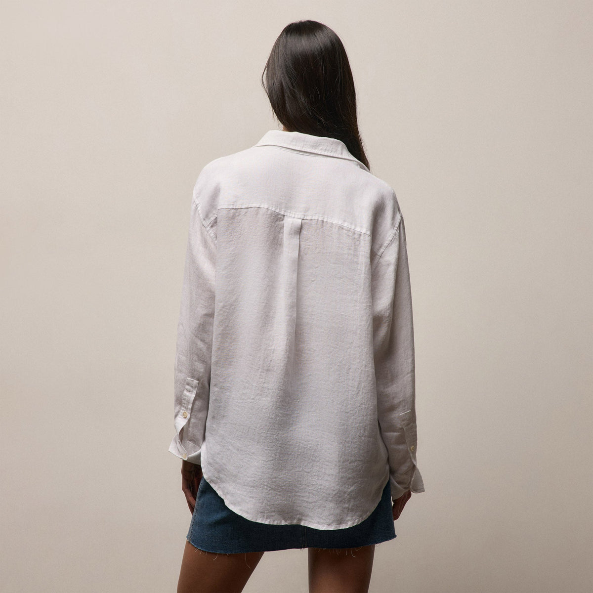 Linen Oversized Shirt in White | James Perse Los Angeles