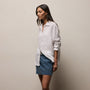 Linen Oversized Shirt in White | James Perse Los Angeles