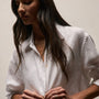 Linen Oversized Shirt in White | James Perse Los Angeles