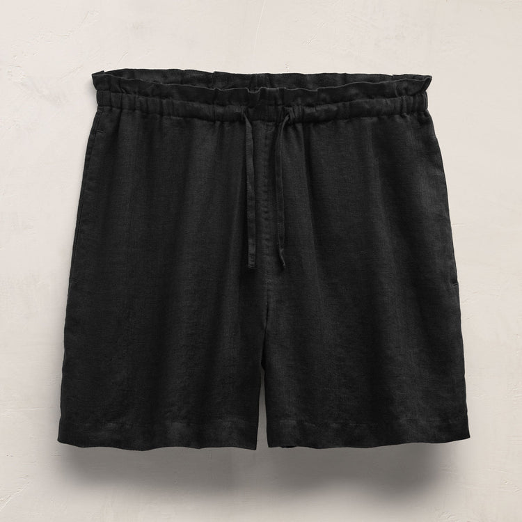Linen Short in Black | James Perse Los Angeles