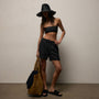 Linen Short in Black | James Perse Los Angeles