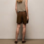 Linen Short in Cocoa | James Perse Los Angeles