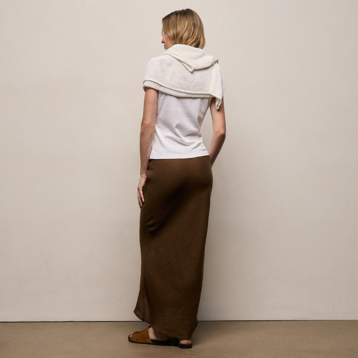 Linen Skirt in Cocoa | James Perse Los Angeles