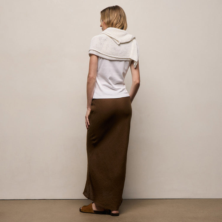 Linen Skirt in Cocoa | James Perse Los Angeles