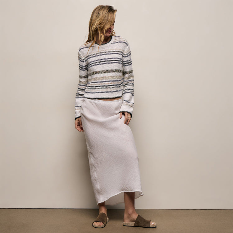 Linen Skirt in White | James Perse Los Angeles
