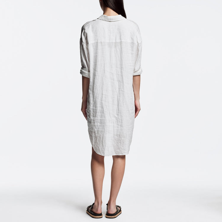 Linen Shirt Dress In Driftwood | James Perse Los Angeles