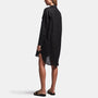 Linen Military Shirt Dress In Black | James Perse Los Angeles