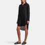 Linen Military Shirt Dress In Black | James Perse Los Angeles