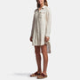 Linen Military Shirt Dress In Calico | James Perse Los Angeles