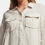 Linen Military Shirt Dress In Calico | James Perse Los Angeles