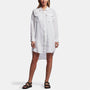 Linen Military Shirt Dress In White | James Perse Los Angeles