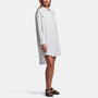 Linen Military Shirt Dress In White | James Perse Los Angeles