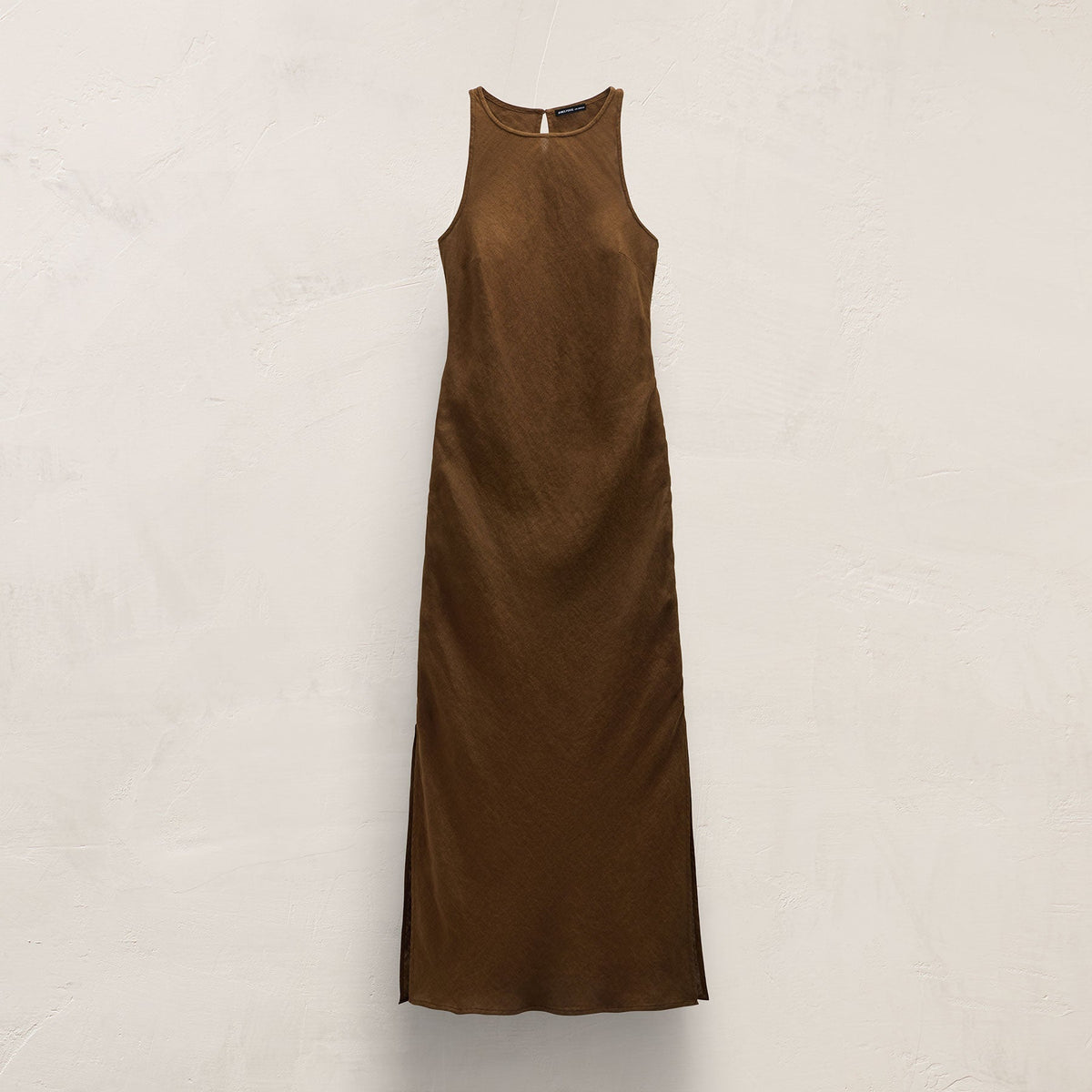Linen Halter Maxi Dress in Cocoa | James Perse Los Angeles
