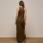 Linen Halter Maxi Dress in Cocoa | James Perse Los Angeles