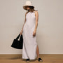 Linen Halter Maxi Dress in White | James Perse Los Angeles